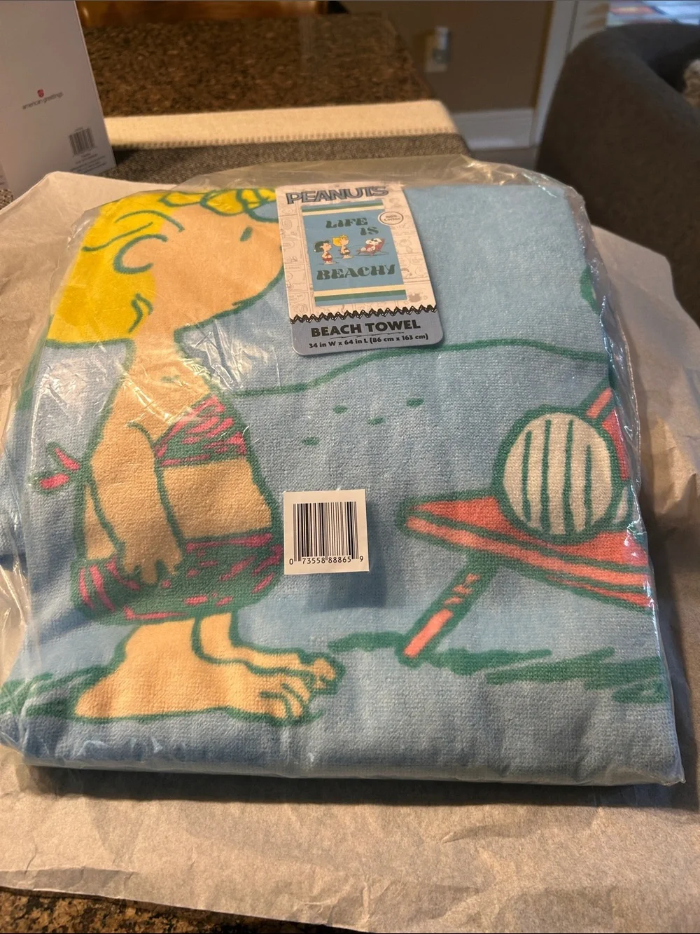 Peanuts Beachy Beach Colorful Pattern Indoor & Outdoor Towel 100% Cotton